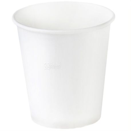 Стакан одноразовий, паперовий, білий, 110 мл